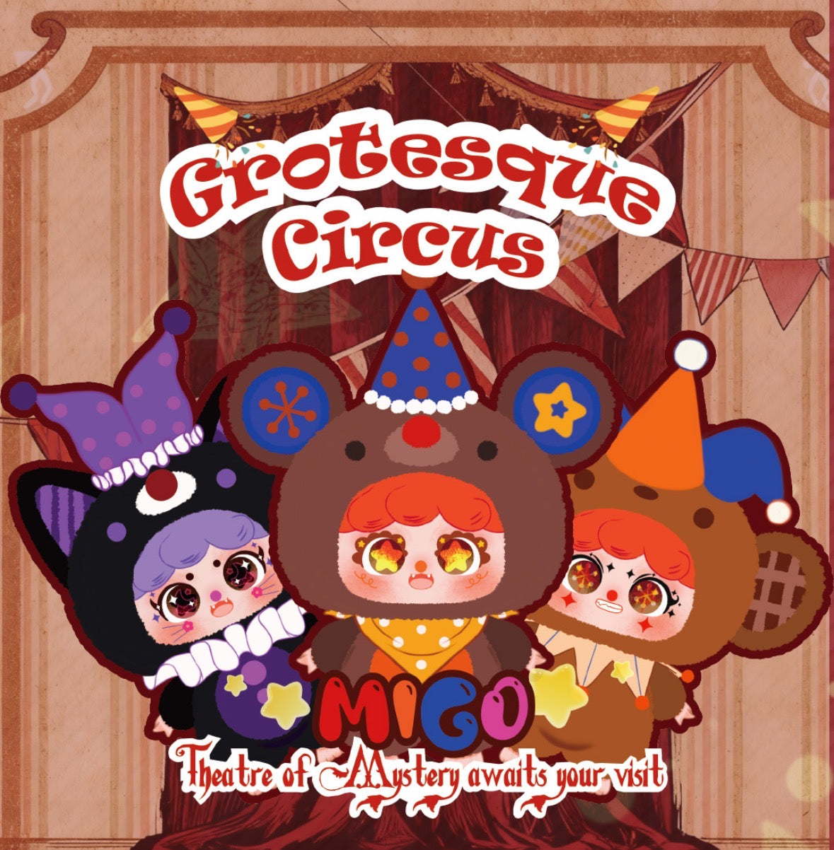 " 1 - a Migo Crotesque Circus Plush Hanging Ornament